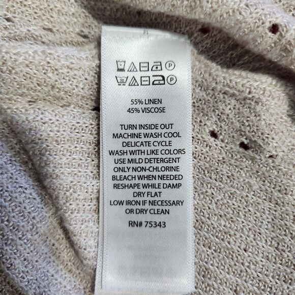 Tahari Pullover Sweater Womens Size Medium Relaxed Fit Light Weight Linen Blend - Picture 10 of 11